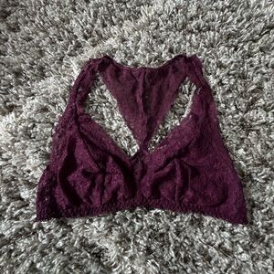 Victoria's Secret | Burgundy Halter Lace Bralette